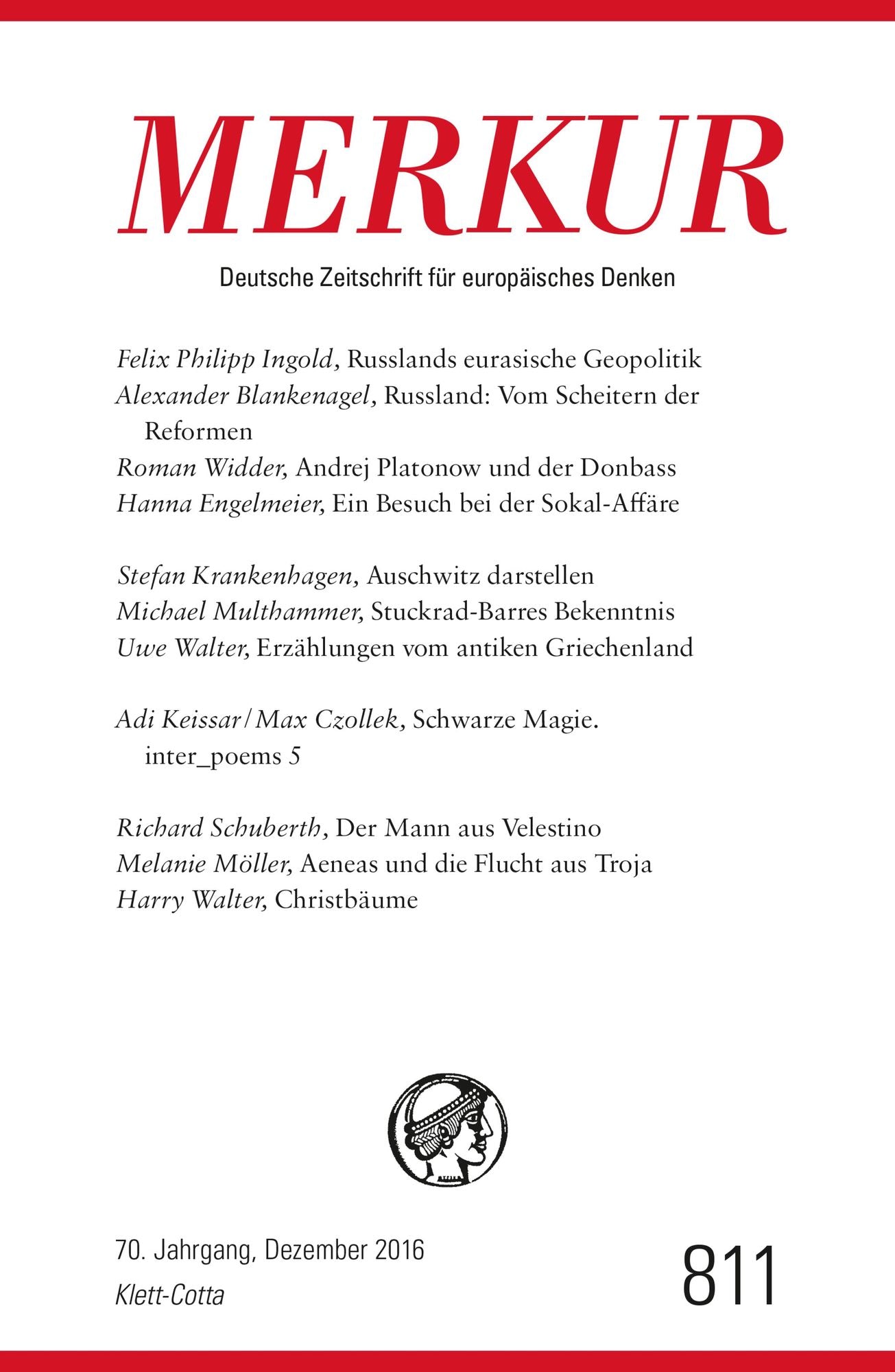 MERKUR Deutsche Zeitschrift für europäisches Denken - 2016-12: Heft 12 / Dezember 2016
