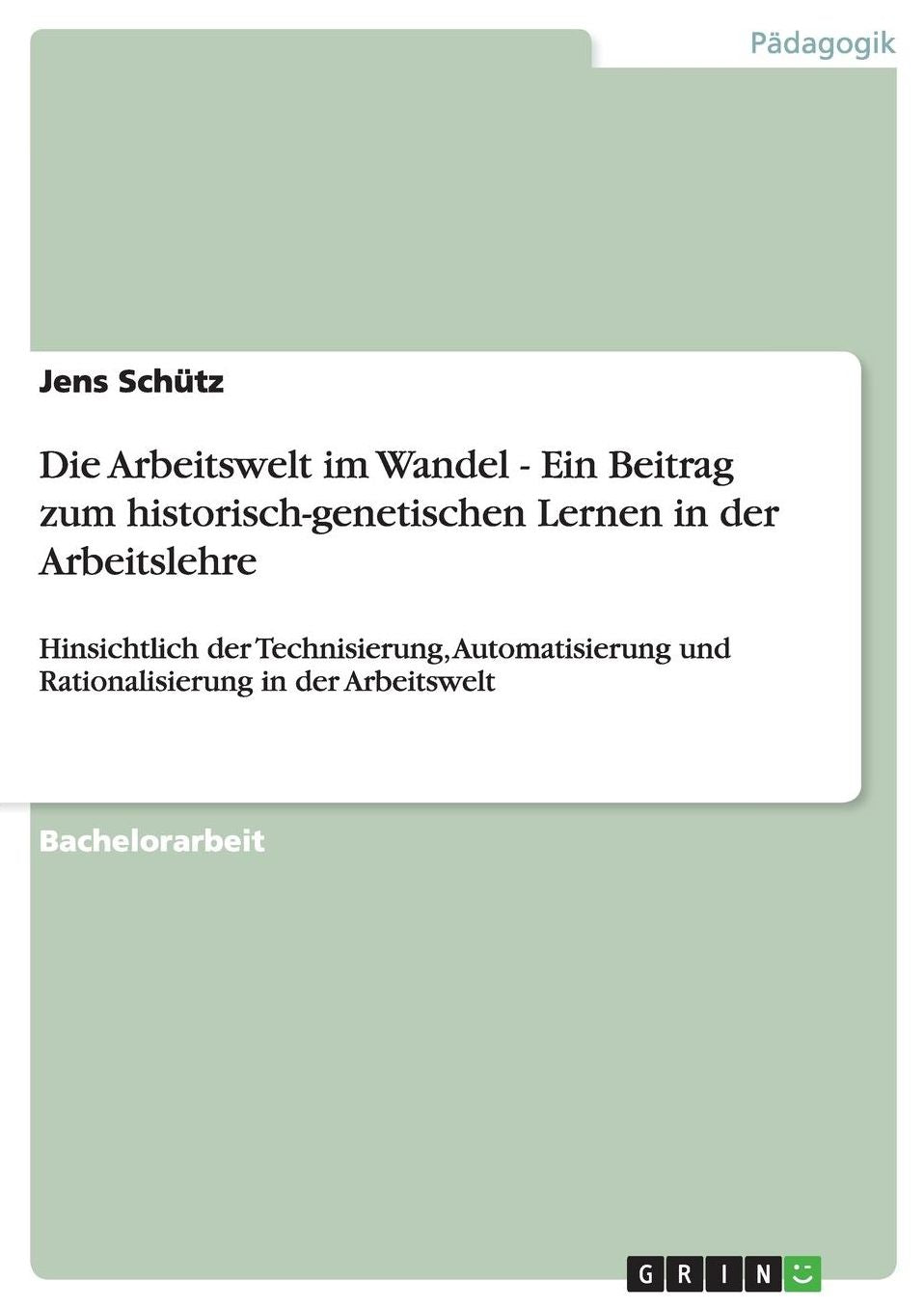 Die Arbeitswelt im Wandel - Ein Beitrag zum historisch-genetischen Lernen in der Arbeitslehre: Hinsichtlich der Technisierung, Automatisierung und Rationalisierung in der Arbeitswelt