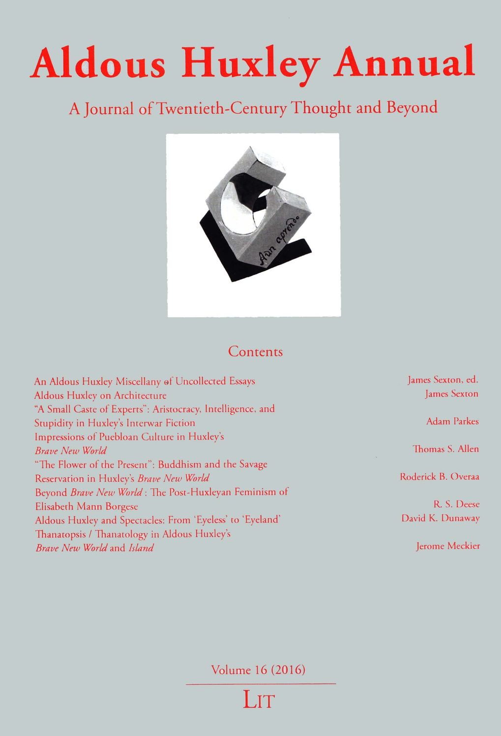 Aldous Huxley Annual 2016