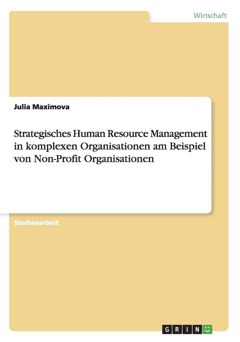 Strategisches Human Resource Management in Komplexen Organisationen Am Beispiel Von Non-Profit Organisationen