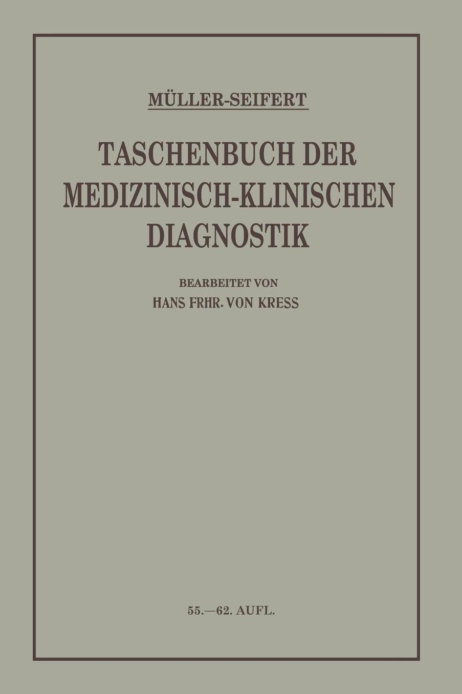 Taschenbuch der Medizinisch Klinischen Diagnostik