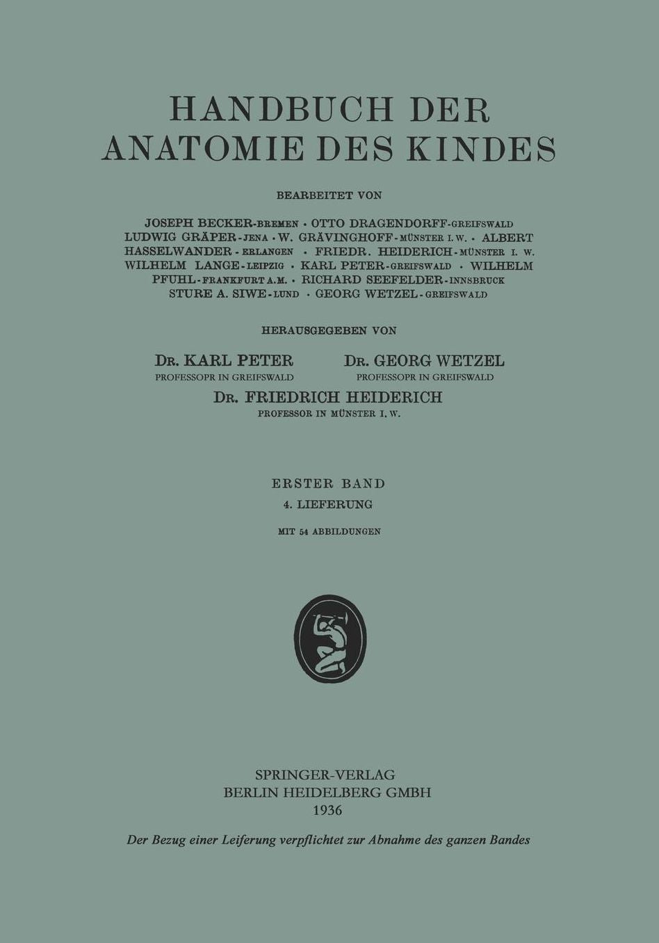 Handbuch der Anatomie des Kindes: Erster Band