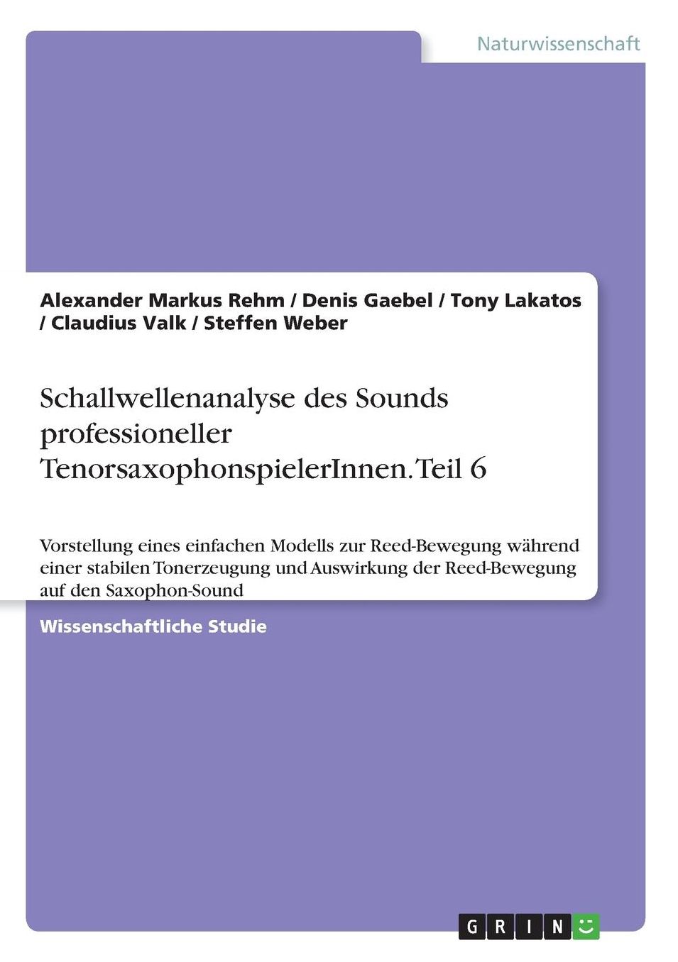 Schallwellenanalyse des Sounds professioneller TenorsaxophonspielerInnen. Teil 6