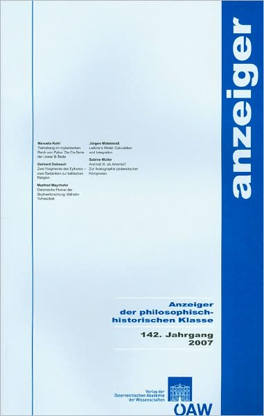 Anzeiger der philosophisch-historischen Klasse, 142. Jahrgang 2007/Gesamtband