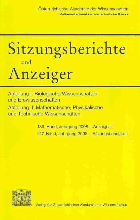 Sitzungsberichte und Anzeiger der mathematisch- naturwissenschaftlichen Klasse, Jahrgang 2008