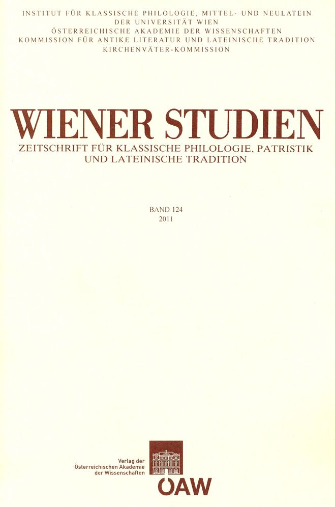 Wiener Studien 124/2011: Zeitschrift fuer Klassische Philologie Patristik und lateinische Tradition