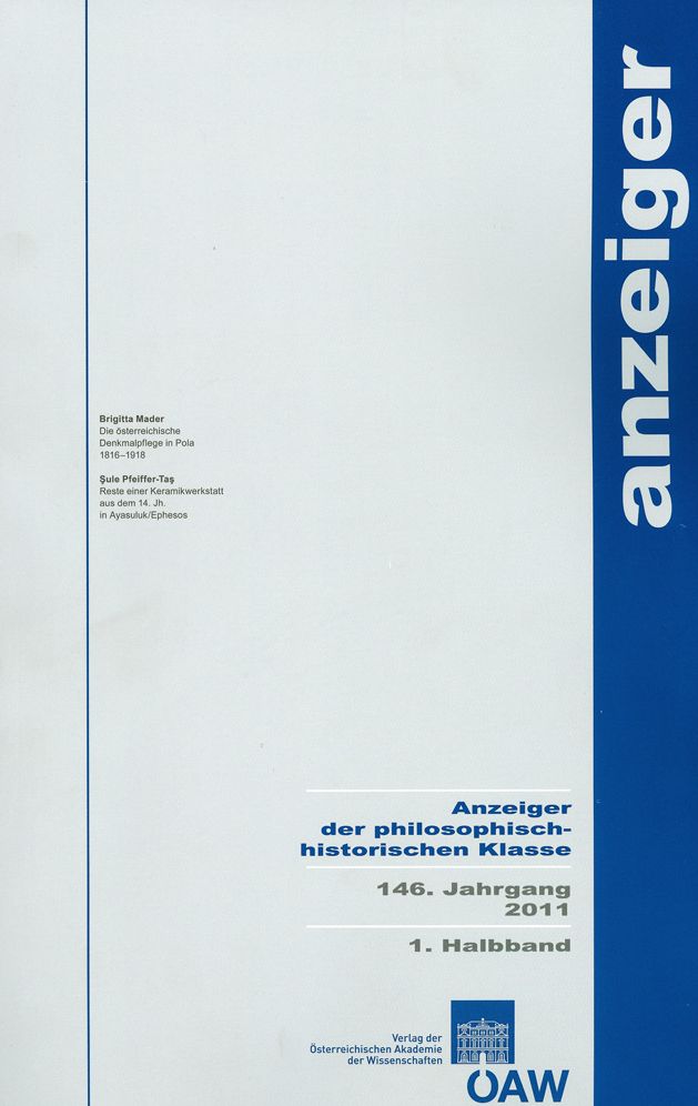 Anzeiger der philosophisch-historischen Klasse, 146. Jg., 1. Halbband 2011