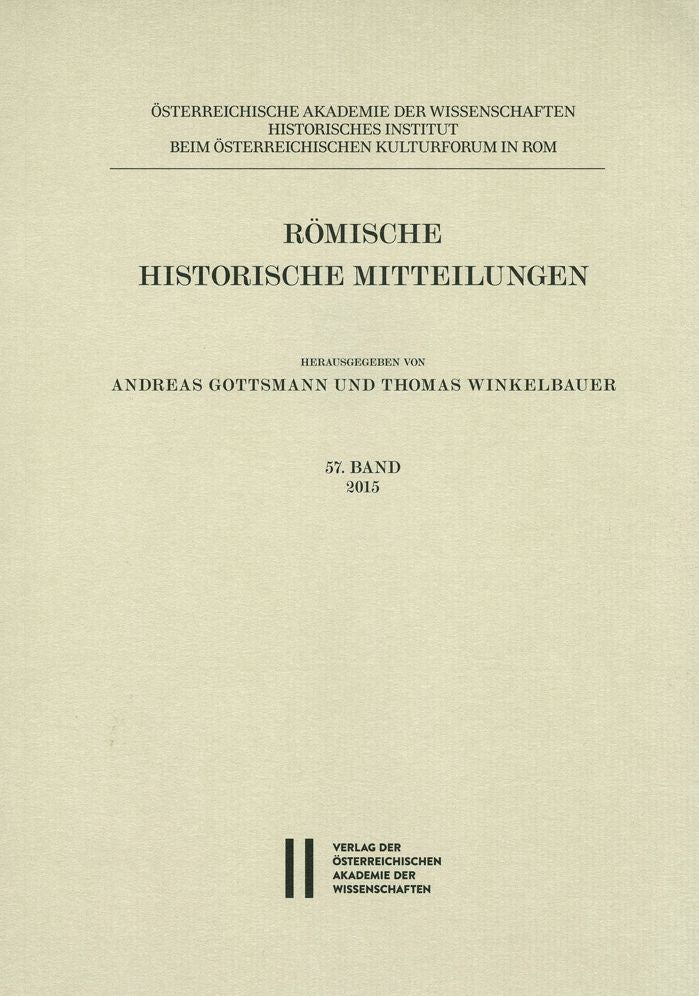 Romische Historische Mitteilungen 57 Band 2015