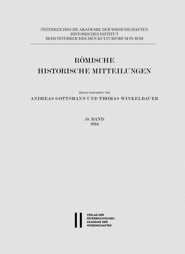 Romische Historische Mitteilungen / Romische Historische Mitteilungen 58 Band 2016