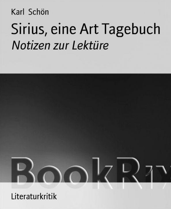 Sirius, eine Art Tagebuch: Notizen zur Lektüre