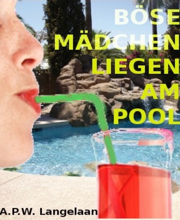 Böse Mädchen liegen am Pool