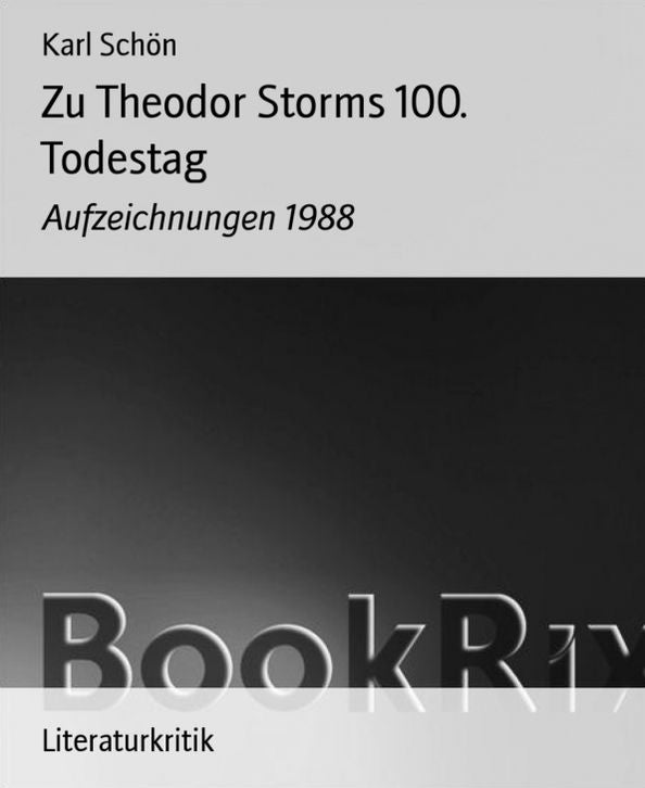 Zu Theodor Storms 100. Todestag: Aufzeichnungen 1988