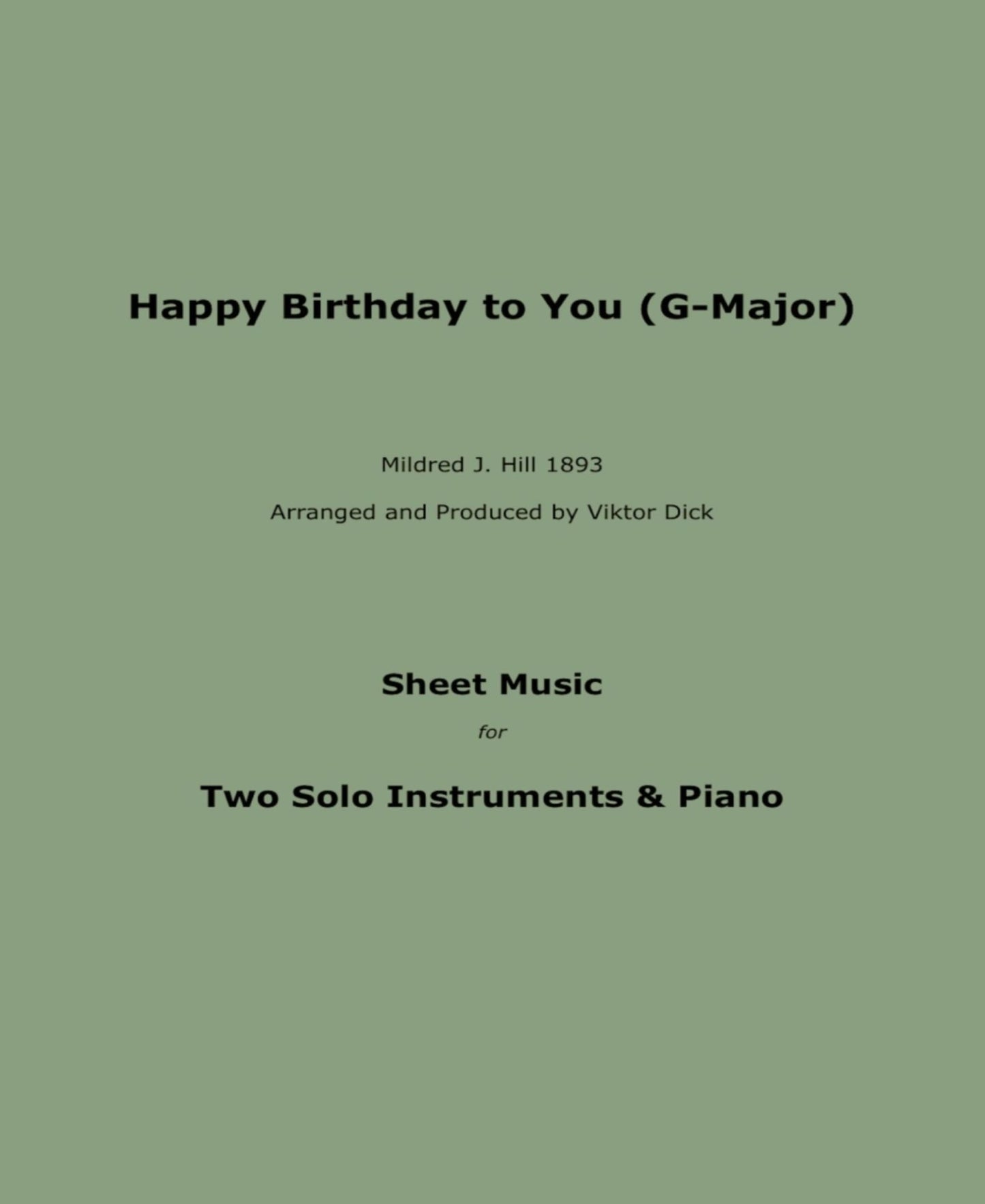 Happy Birthday to You (Trio G-Major): Sheet Music for Two Solo Instruments & Piano