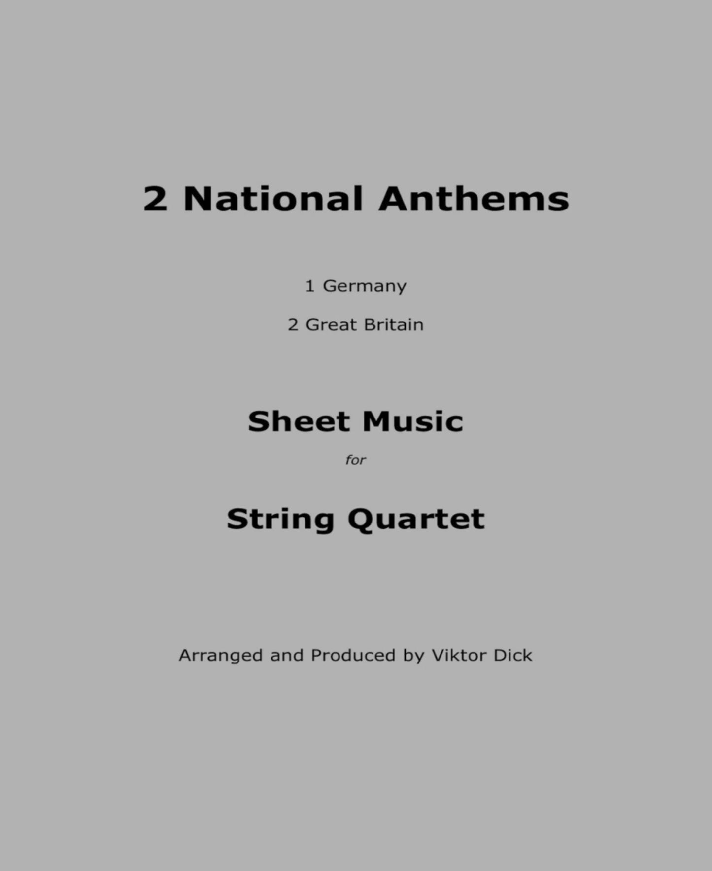 National Anthems (String Quartet): Sheet Music for String Quartet