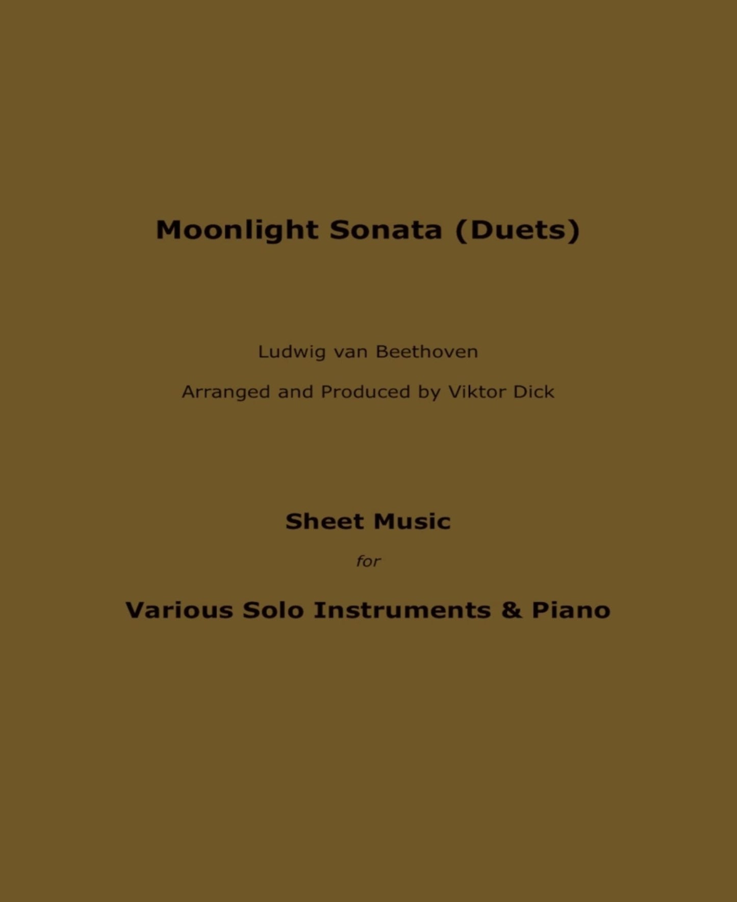 Moonlight Sonata (Duets): Sheet Music for Various Solo Instruments & Piano