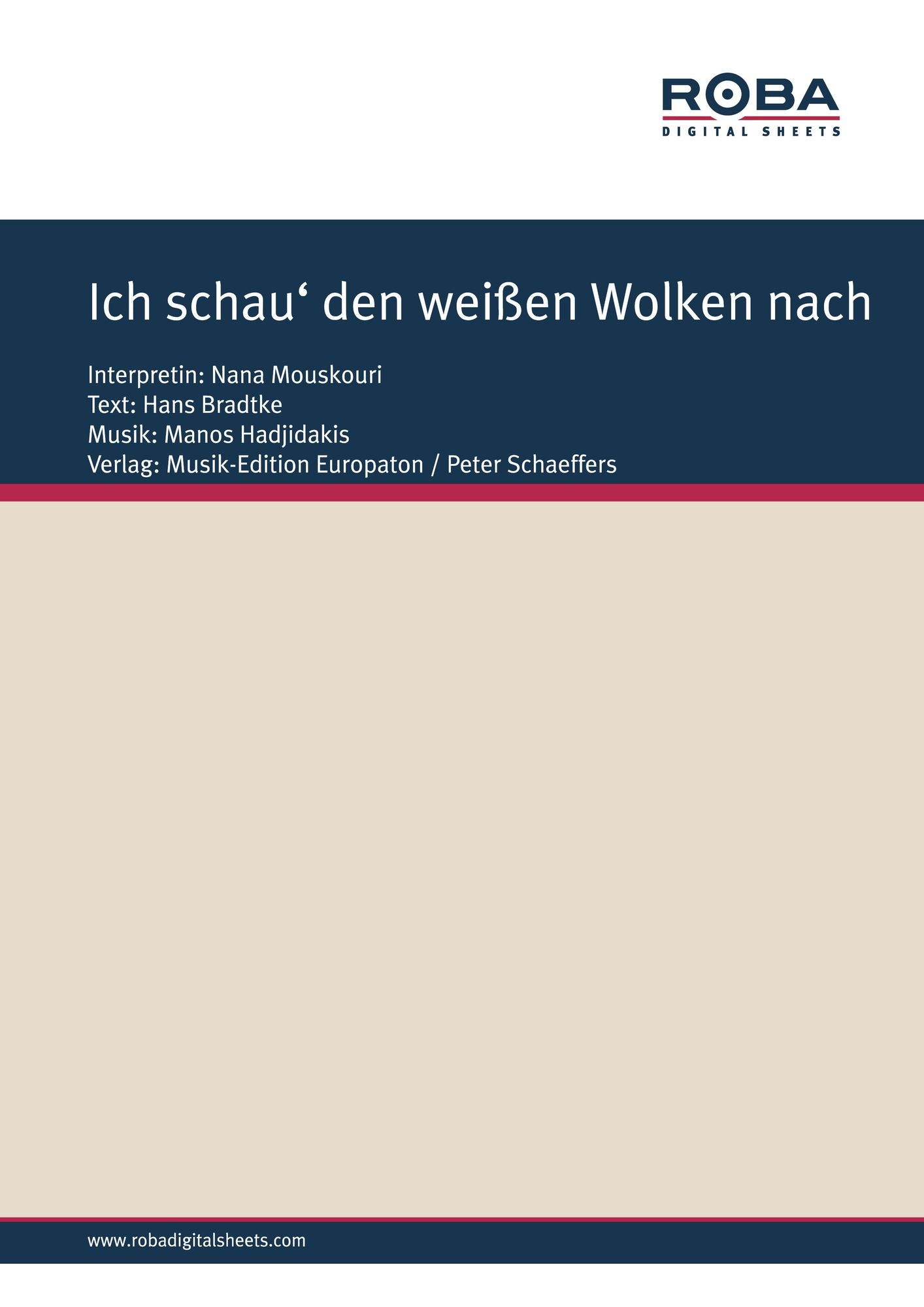 Ich schau' den weißen Wolken nach