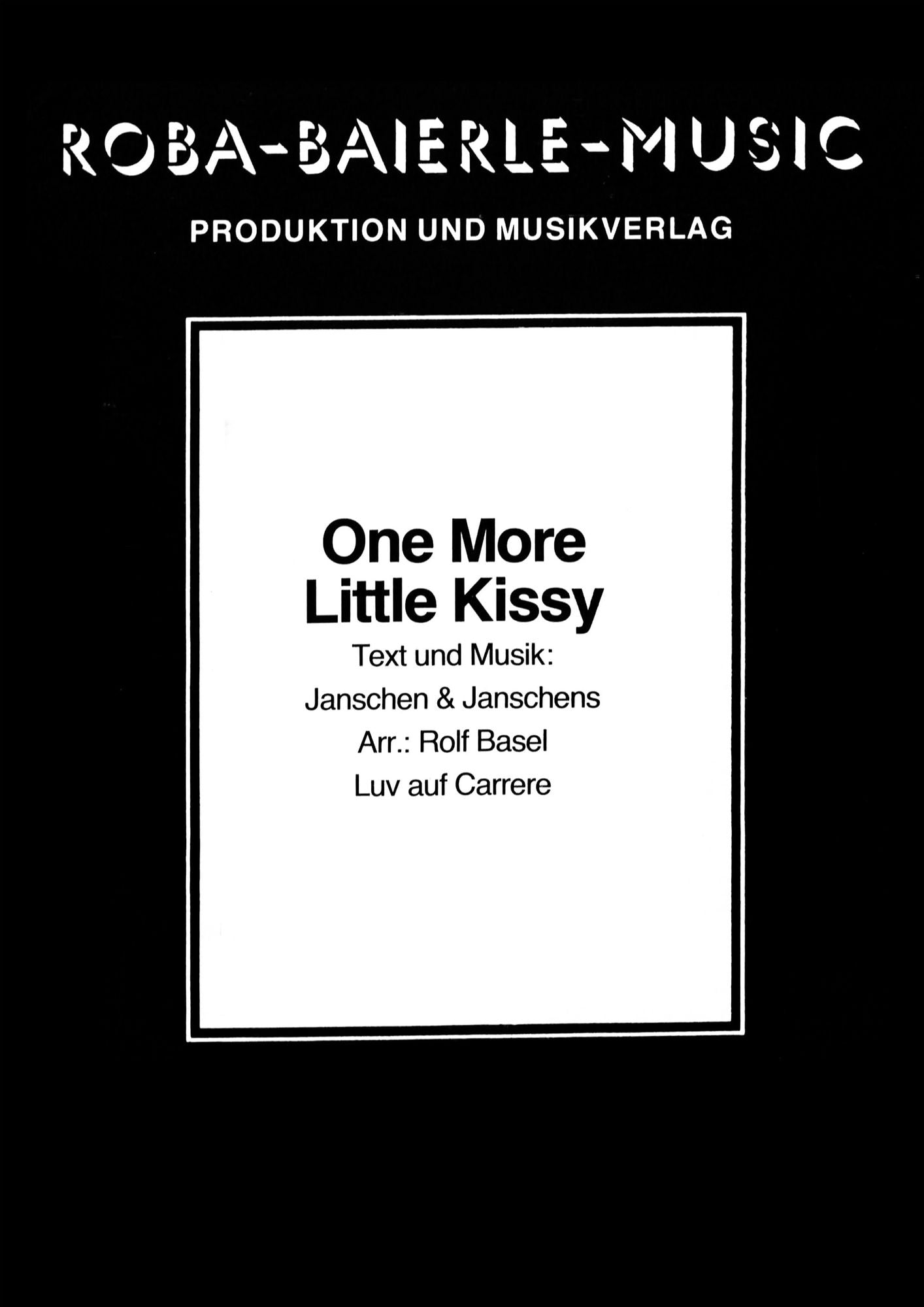 One More Little Kissy: Bandausgabe