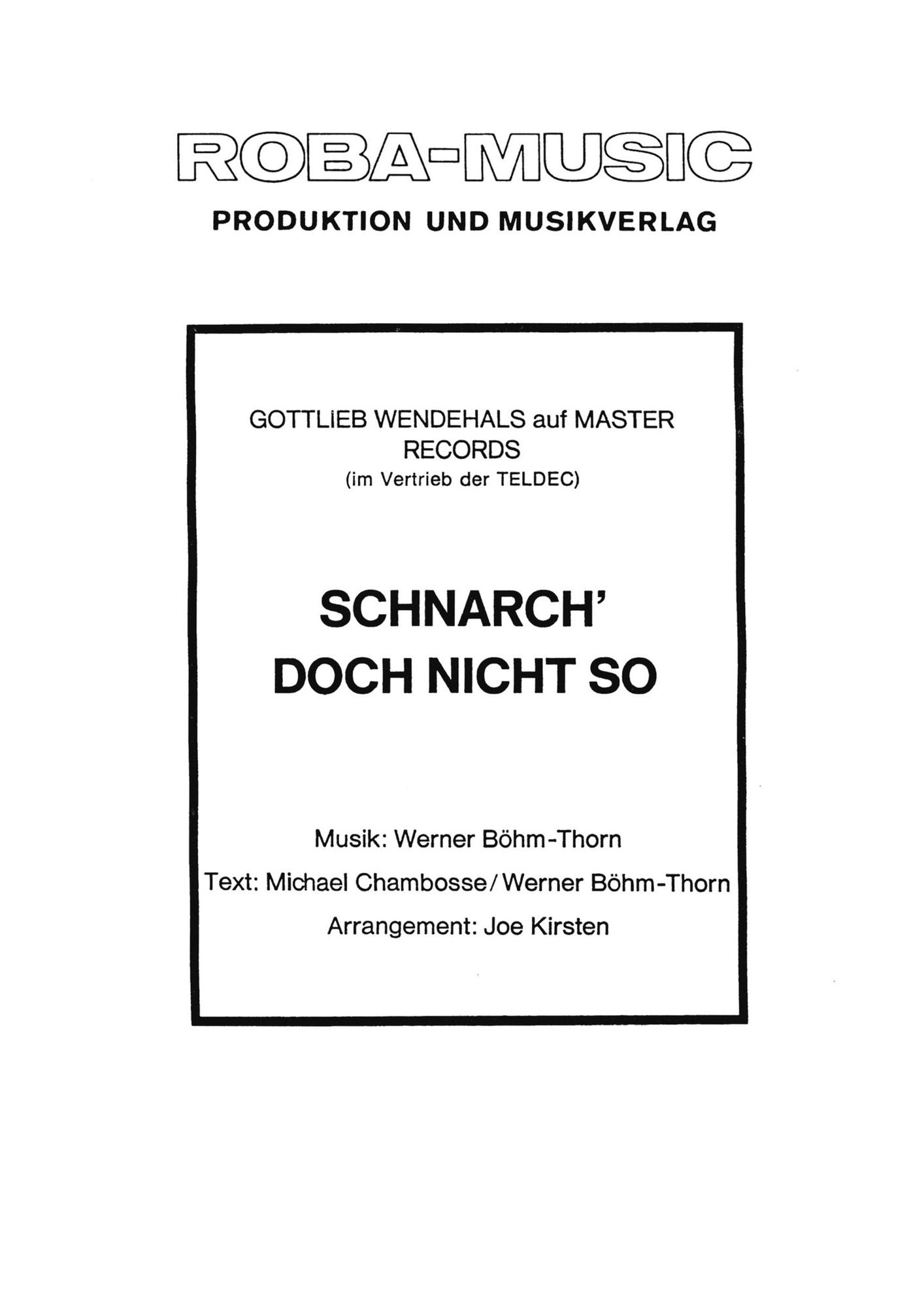 Schnarch' doch nicht so