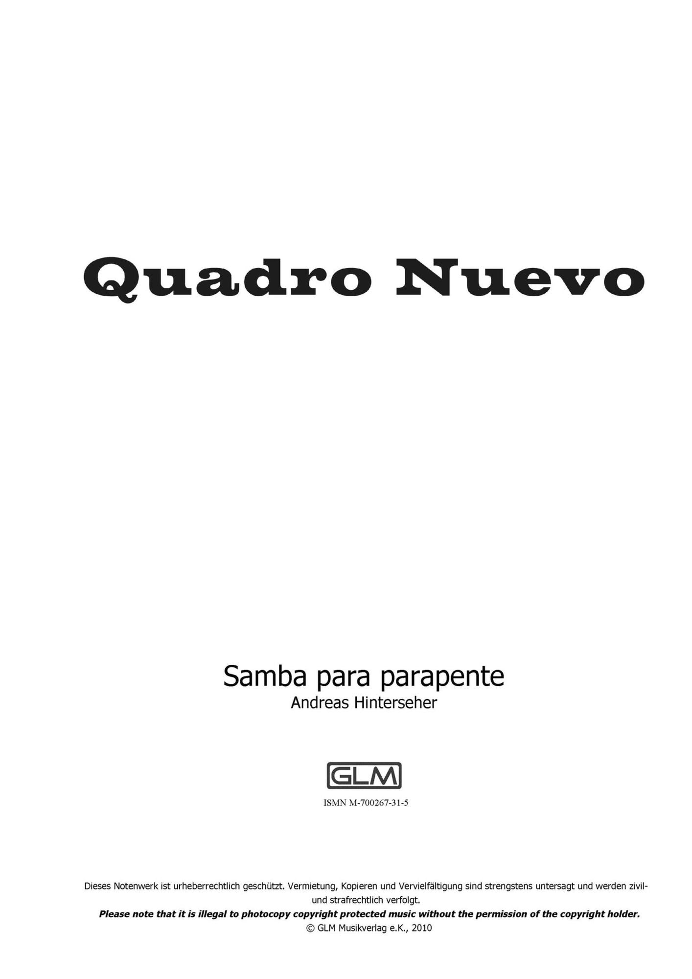 Samba para Parapente: sheet music for harp