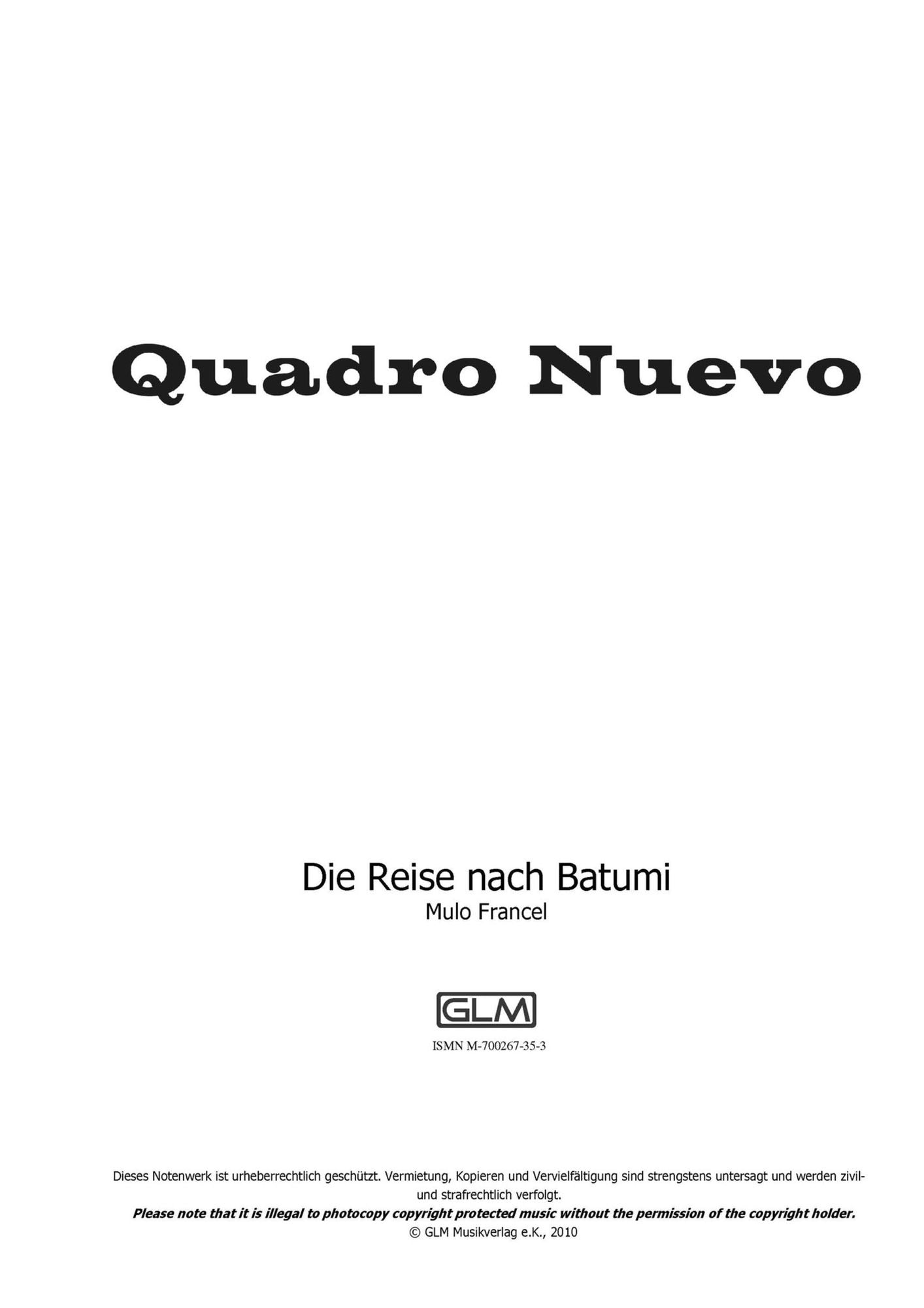 Die Reise nach Batumi: sheet music for bass