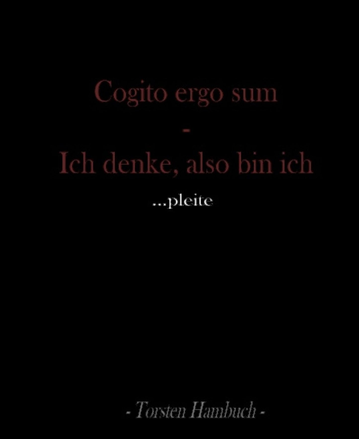 cogito ergo sum - Ich denke, also bin ich... pleite!: Über das (Ab)Leben an einer Universität