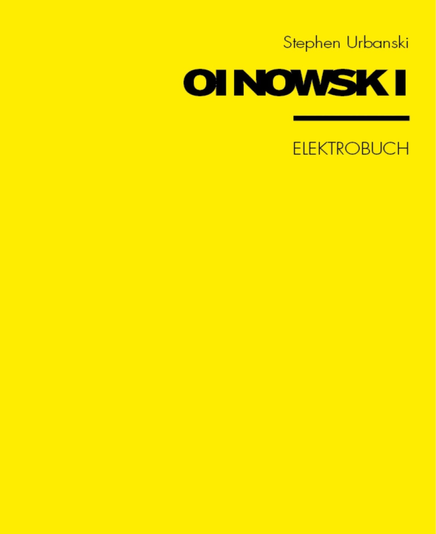 OINOWSKI: Elektrobuch