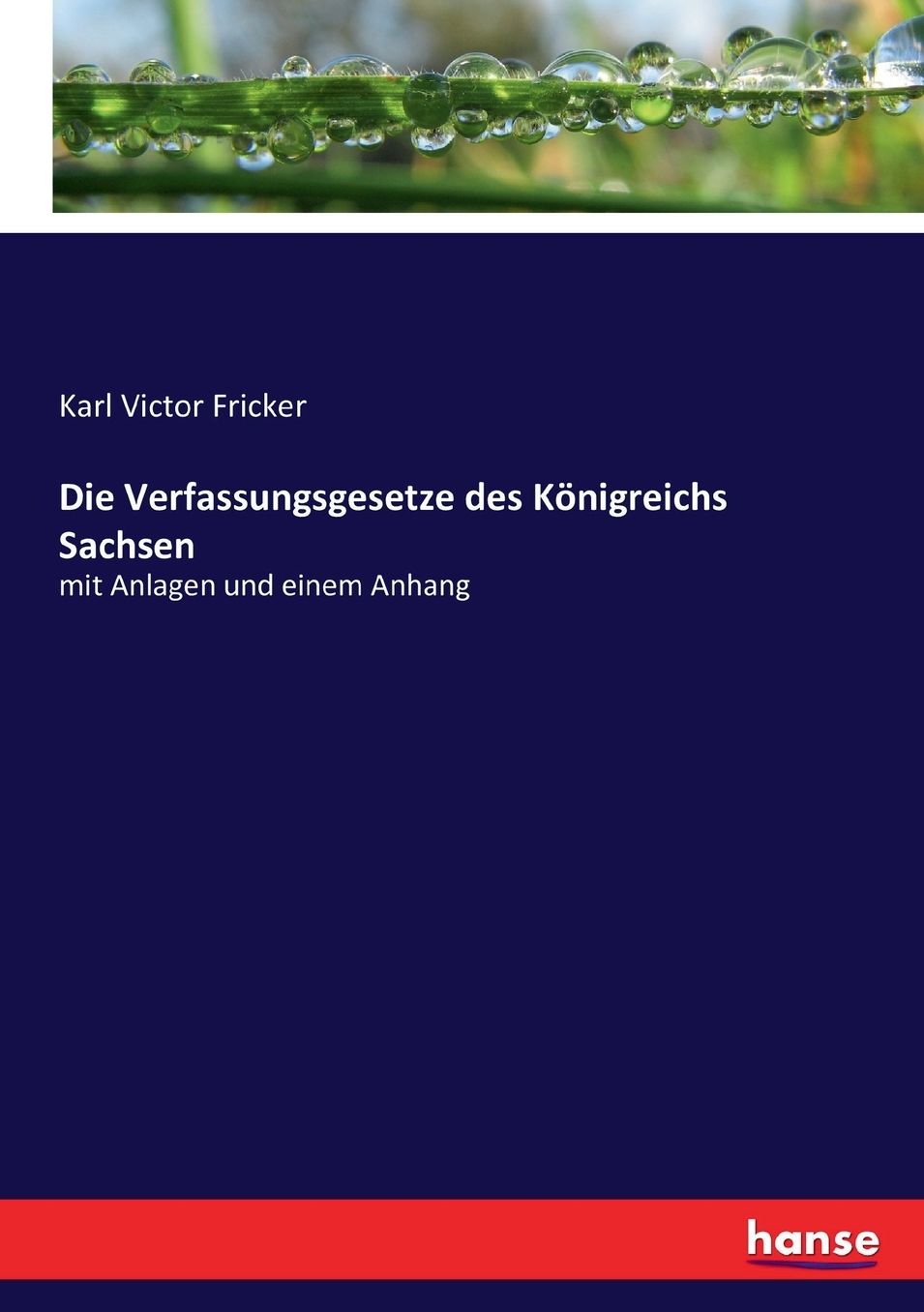 Die Verfassungsgesetze des Königreichs Sachsen: mit Anlagen und einem Anhang