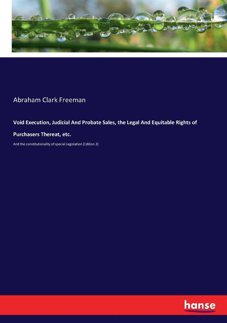 Void Execution, Judicial And Probate Sales, the Legal And Equitable Rights of Purchasers Thereat, etc.: And the constitutionality of special Legislation (Edition 2)