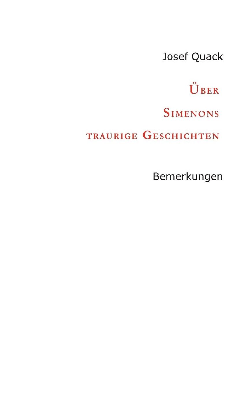 ï¿½ber Simenons traurige Geschichten
