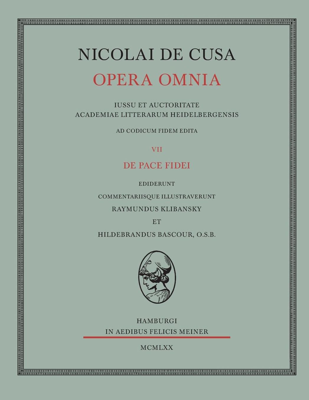 Nicolai de Cusa Opera Omnia. Volumen VII