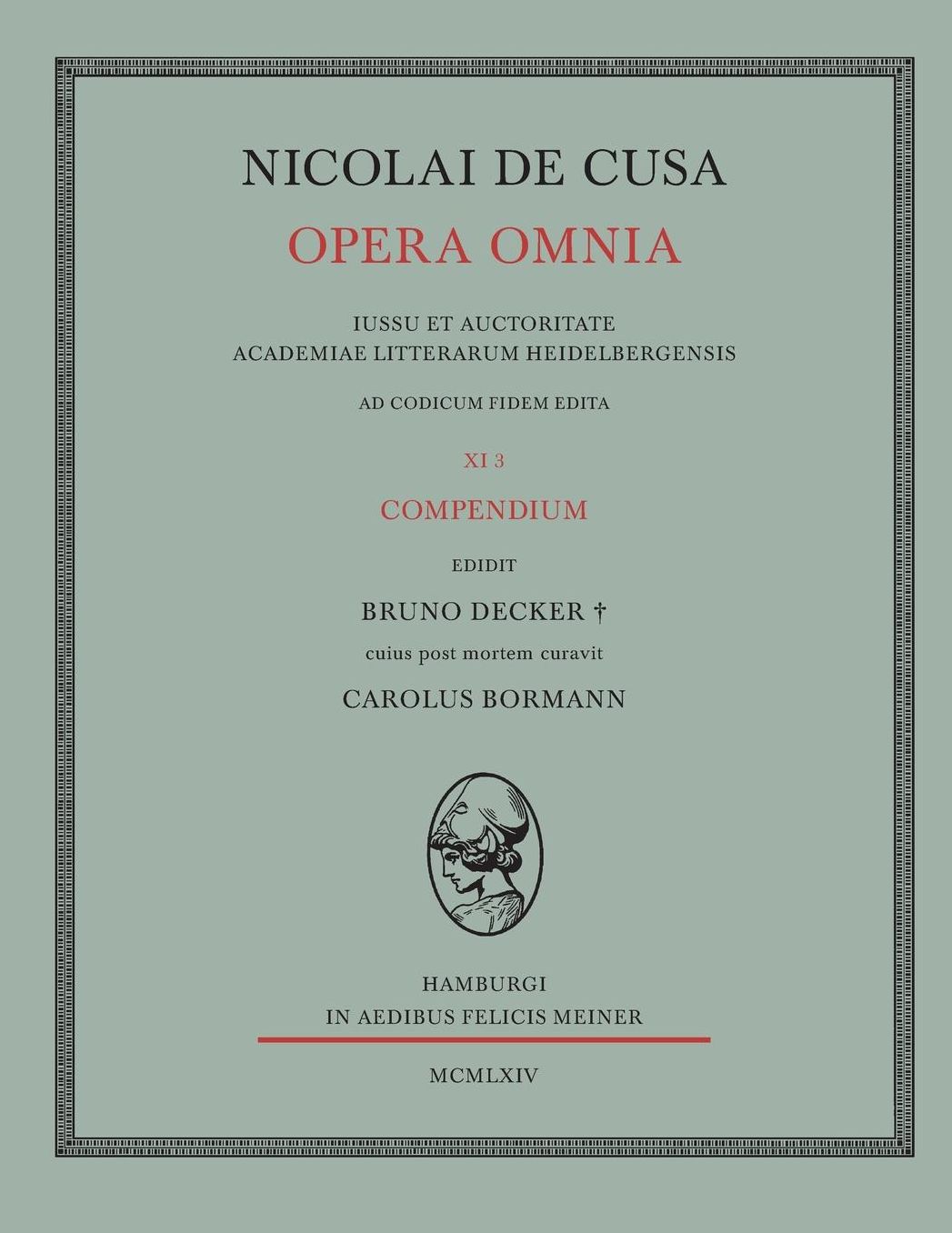 Nicolai de Cusa Opera Omnia. Volumen XI 3.