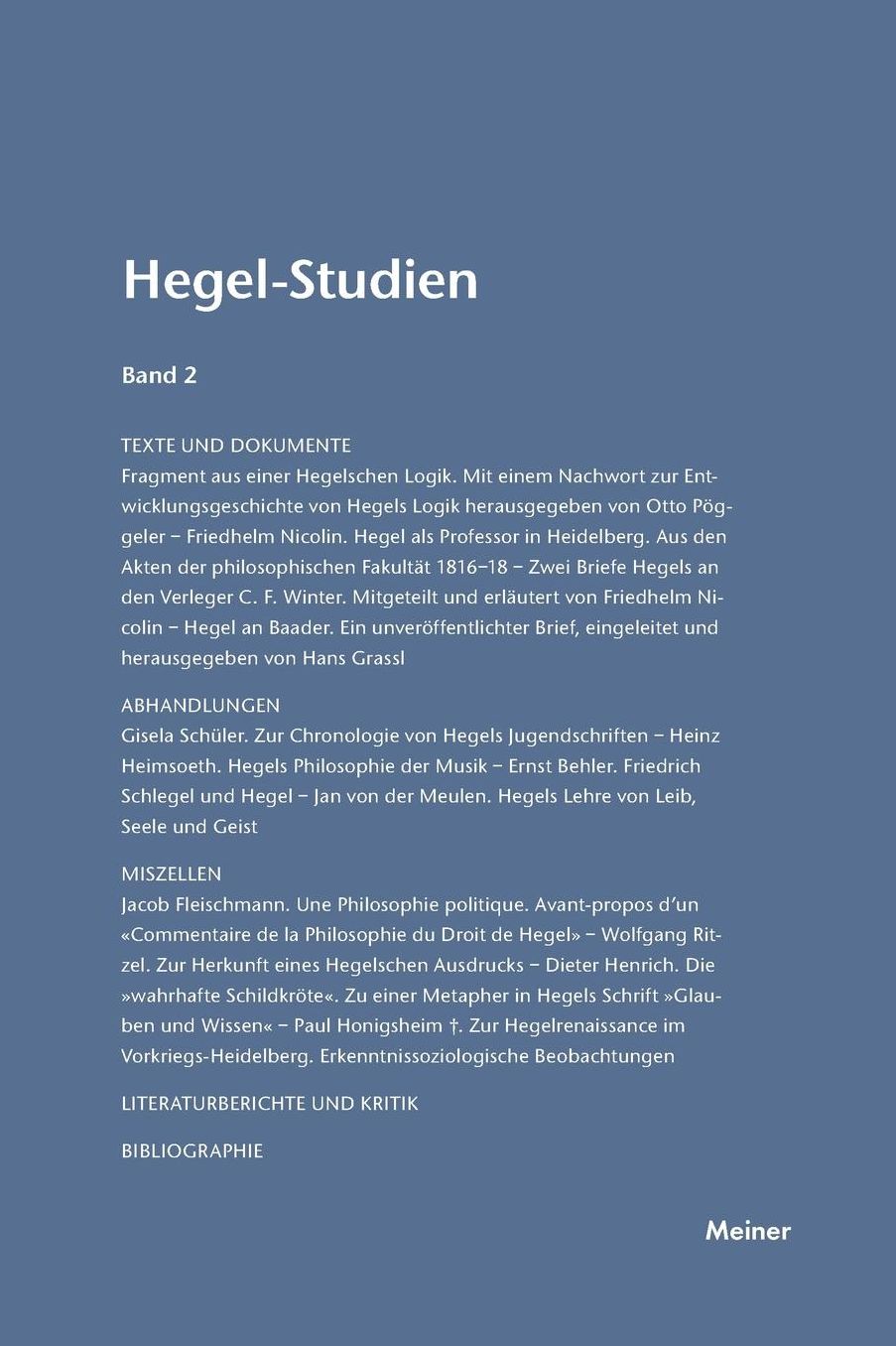 Hegel-Studien Band 2 (1963)
