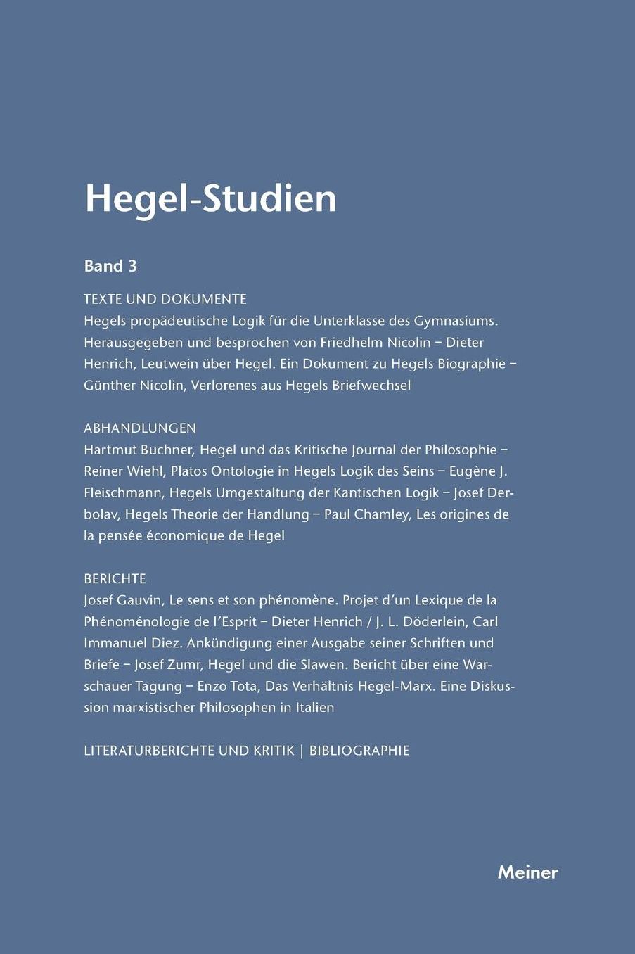 Hegel-Studien Band 3 (1965)
