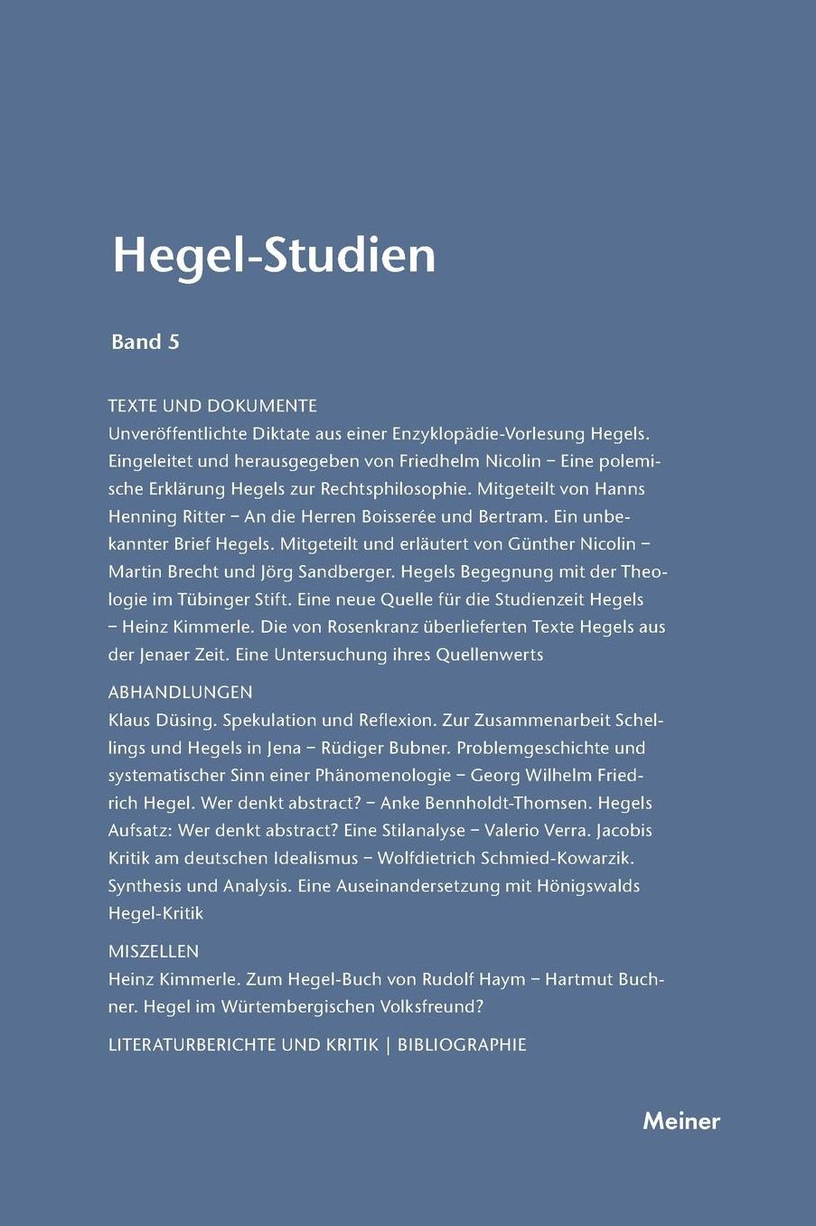 Hegel-Studien Band 5 (1969)