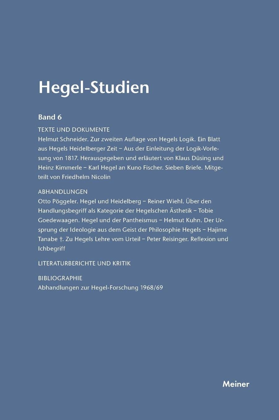 Hegel-Studien Band 6 (1971)