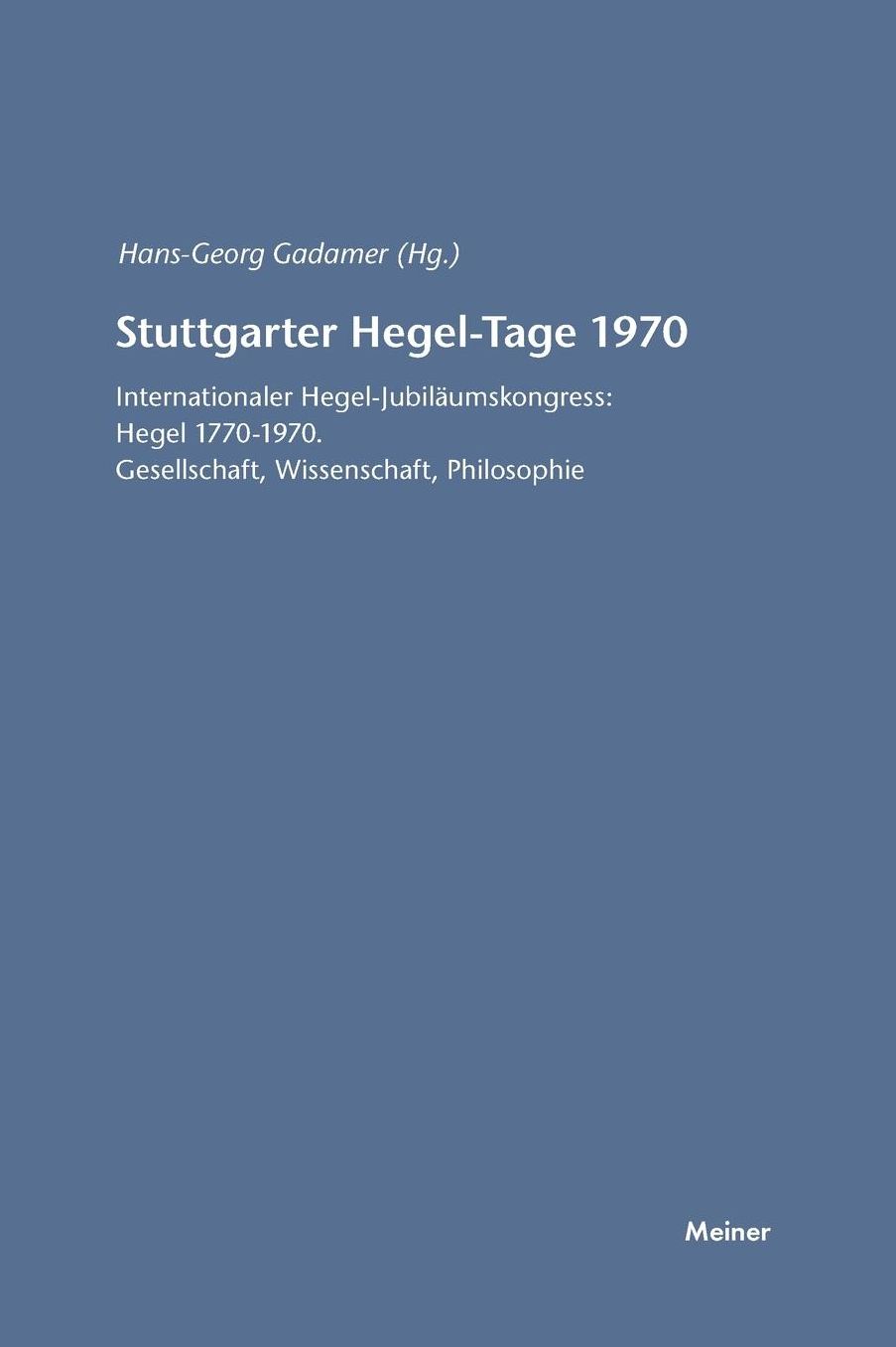 Stuttgarter Hegel-Tage 1970