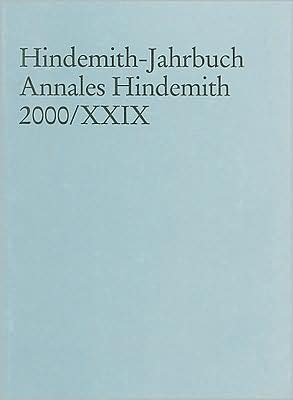 Hindemith-Jahrbuch Annales Hindemith 2000/29