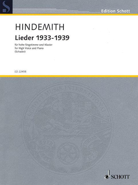 Lieder 1933-1939: for High Voice and Piano