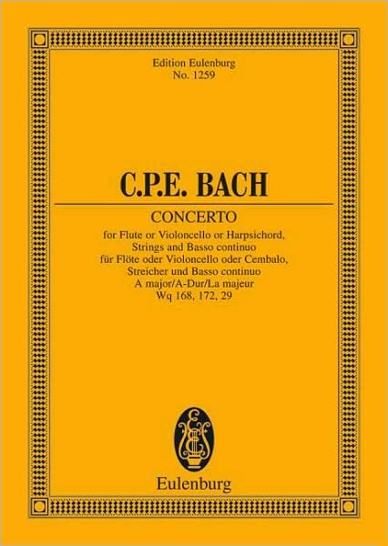 Concerto in A Major, H 437-39, Wq 168, 172, 69: Study Score
