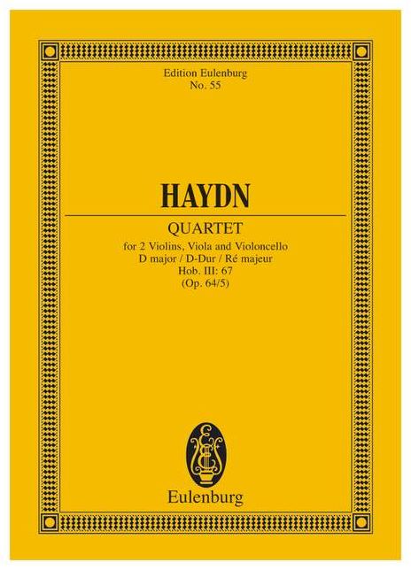 String Quartet in D Major, Op. 64/5, Hob.III:67: Study Score