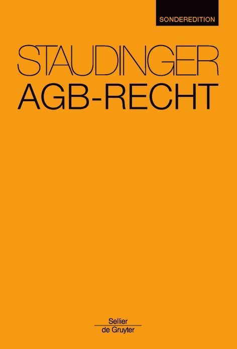AGB-Recht: Staudinger Sonderedition