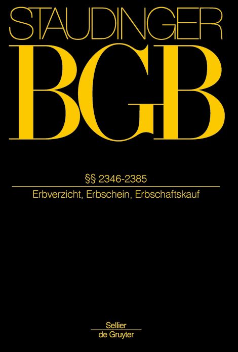 2346-2385: (Erbverzicht, Erbschein, Erbschaftskauf)