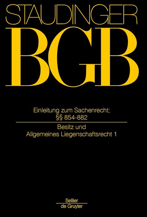 Einleitung zum Sachenrecht; ?? 854-882
