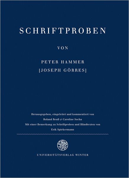 Schriftproben von Peter Hammer: Faksimile des Erstdrucks