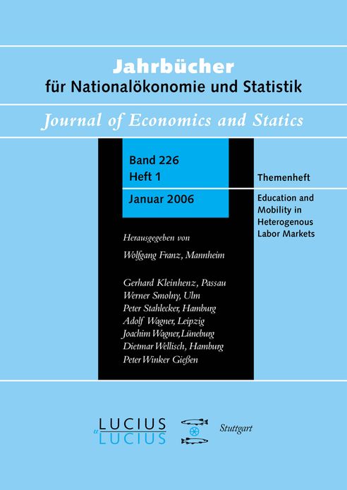 Education and Mobility in Heterogeneous Labor Markets: Sonderausgabe von Heft 1/Bd. 226 Jahrbucher fur Nationalokonomie und Statistik