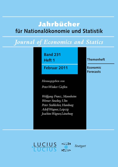 Economic Forecasts: Themenheft Heft 1/Bd. 231 (2011) Jahrbucher fur Nationalokonomie und Statistik