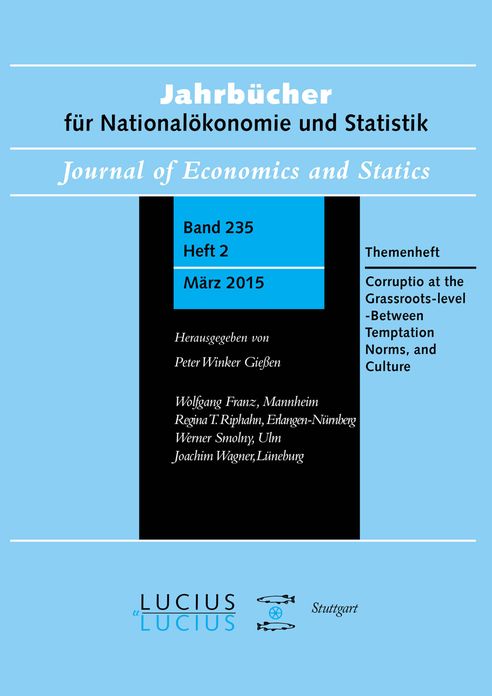 Corruption at the Grassroots-level - Between Temptation, Norms, and Culture: Themenheft Jahrbucher fur Nationalokonomie und Statistik 2/2015