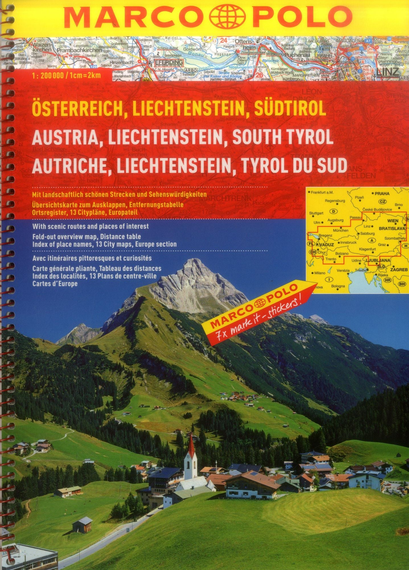 Austria/Liechtenstein/South Tyrol Marco Polo Road Atlas