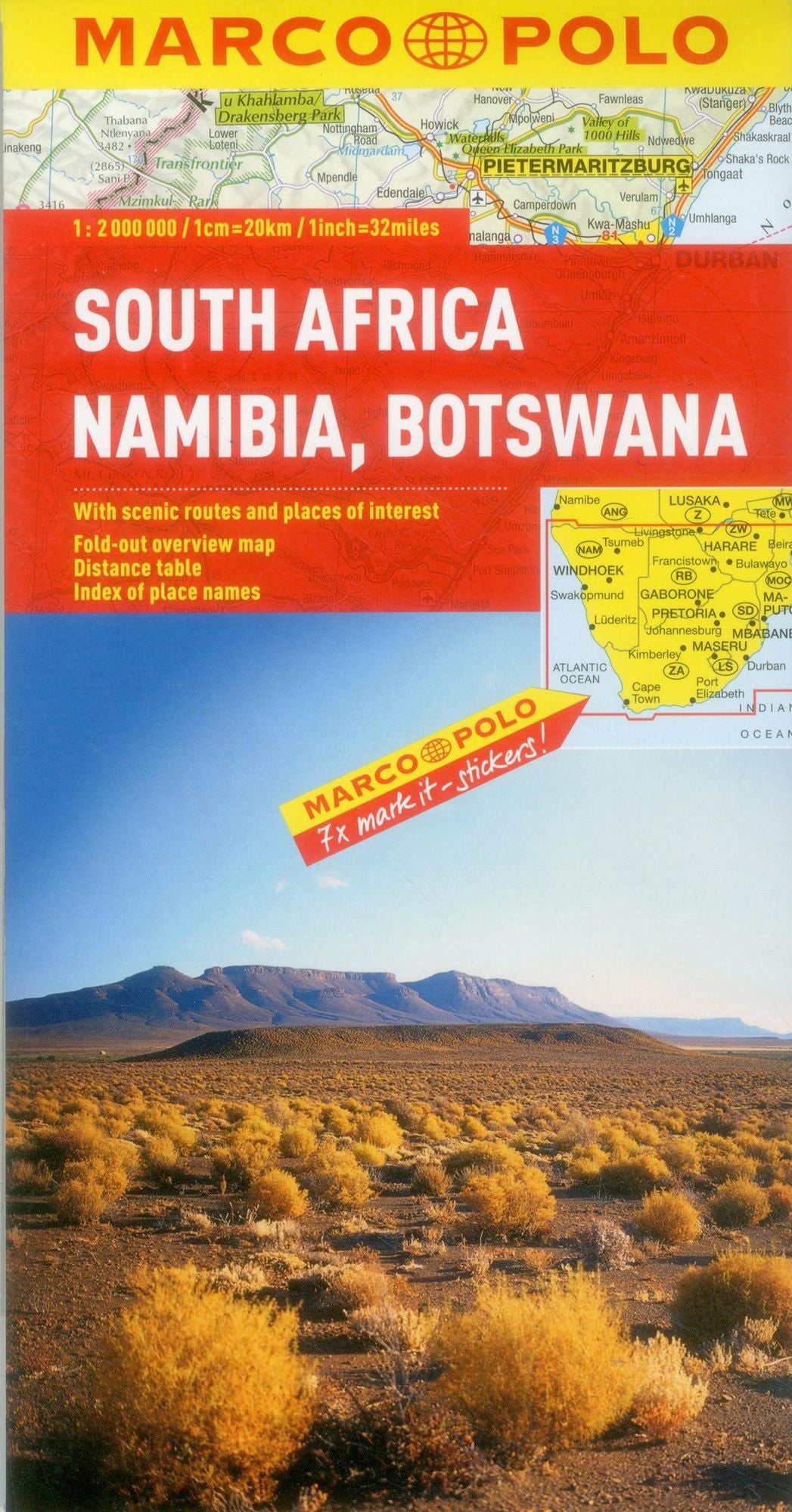 South Africa, Namibia, Botswana Marco Polo Map