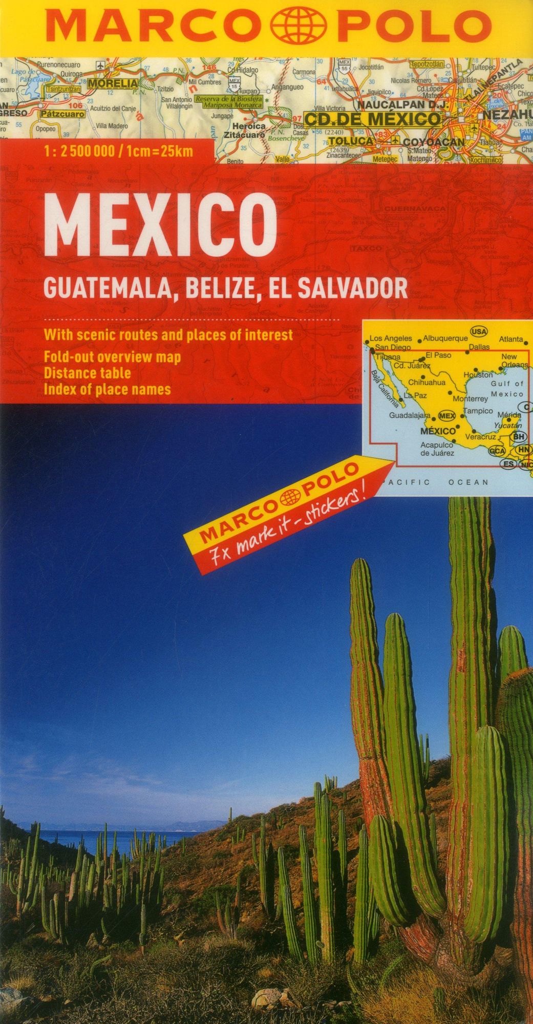 Mexico, Guatemala, Belize, El Salvador Marco Polo Map